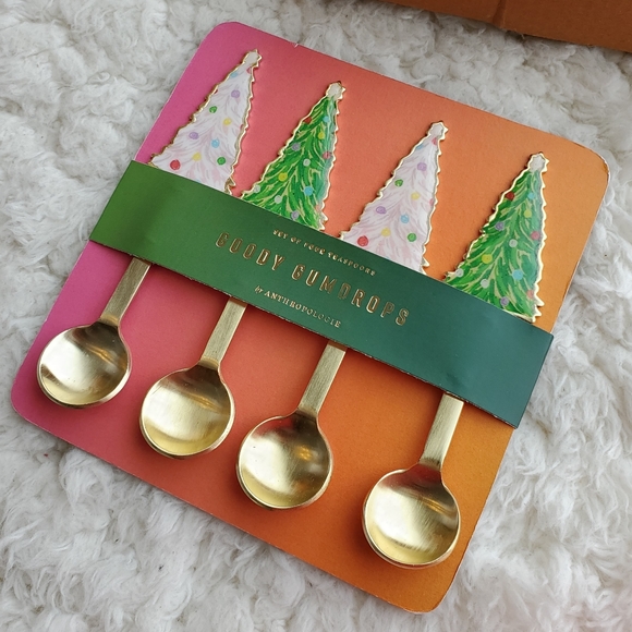 Anthropologie Holiday Tree Teaspoons, set of 4 - Picture 3 of 4